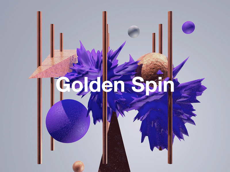 Golden Spin | Skillshare 2018 3d abstract branding c4d color design digitalart fantasy skillshare tutorial typography