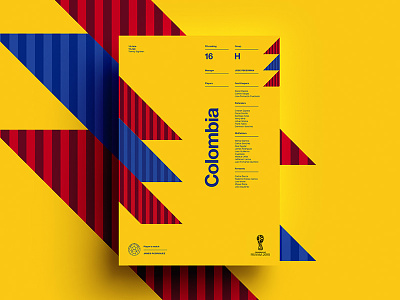 2018 FIFA World Cup Retro Posters | Colombia colombia football layout poster posters print soccer worldcup worldcup2018