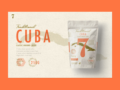 Traditional 7 Coffee | Cuba coffee cuba design packaging type ui uidesign ux
