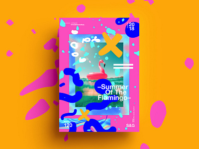 –Summer Of The Flamingo– 2018 abstract art color design digitalart flamingo skillshare swiss tutorial type typography