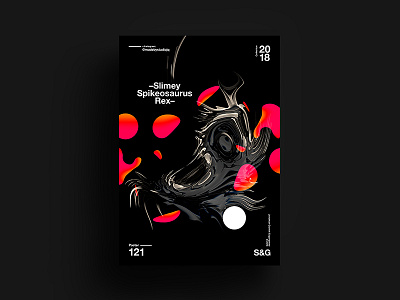 –Slimey Spikeosaurus Rex– 2018 abstract art color design digitalart skillshare slime swiss tutorial type typography