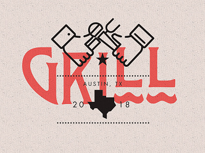 G R I L L austin bbq branding freelance illustration logo music texas type usa
