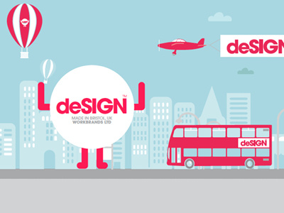 Animation graphics for design agency... blue grahics illustration red sky typo typography
