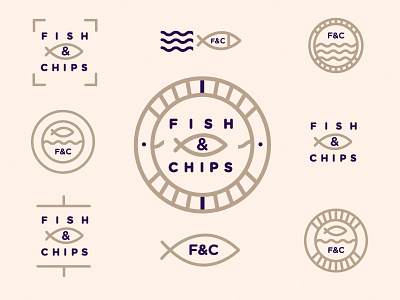 Fish & Chips brainstorm branding explore fishchips freelance illustration logo logomark sketch takeaway type