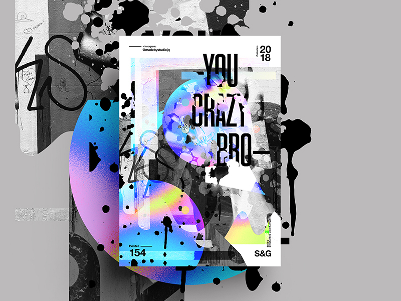 -You Crazy Bro- 2018 abstract art color design gradient retro skillshare swiss tutorial type typography