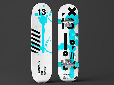 UnluckyForSome brand branding logo logomark minimal skateboard swiss type urban