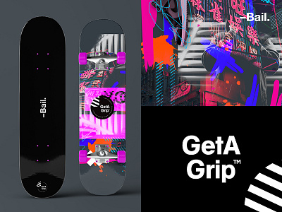 GetAGrip™ | Bail. color design icon illustration skate deck skateboard texture