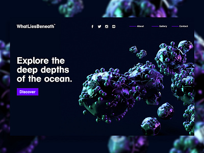 What Lies Beneath™ | Concept c4d cinema4d interface landngpage layout ui webdesign website