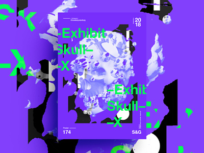 –Exhibit Skull X– branding c4d cinema 4d color poster posterart type typography