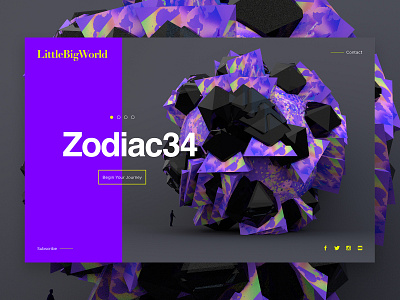 LittleBigWorld | Zodiac34 art cinema4d clean landingpage minimal octane typography ui web webdesign world