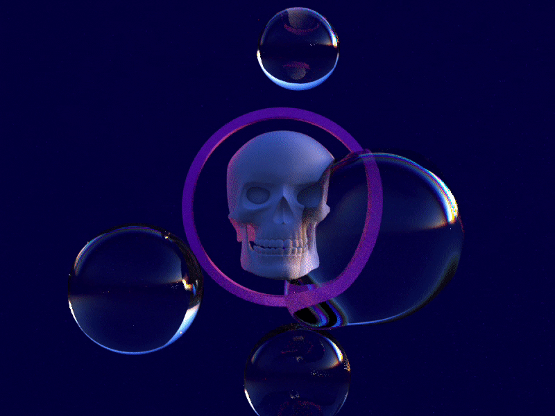 Liquid Skull abstract ae animation bubbles c4d cinema4d motion octane skull