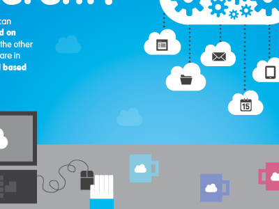 Brochure layout & illustration blue brochure cloud design icons it graphic