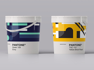 Pantone Paint color form green packaging pantone pattern product shape simple yellow