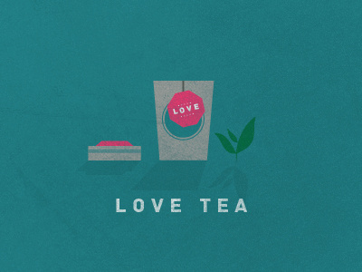 L O V E T E A green illustration leaf love tea