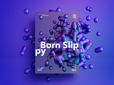 –Born Slippy art c4d cinema4d design octane octanerender poster posterdesign purple realflow typography