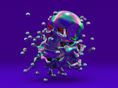 –SkullTears 3d art cinema4d halloween octane octanerender purple skull