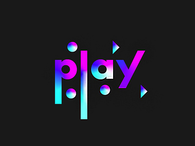 Play branding color gradient logo logomark pattern shape typography