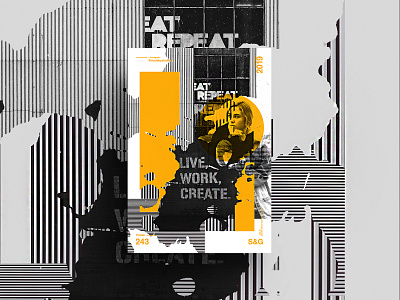 Show & Go | 243 —Live. Work. Create. art color gradient illustration poster posterdesign retro swiss texture type typography vector
