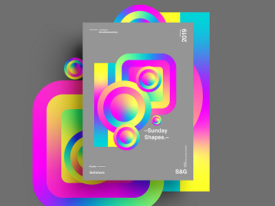 –Sunday Shapes art color gradient gradient icon illustration poster posterdesign retro skillshare swiss texture type typography vector
