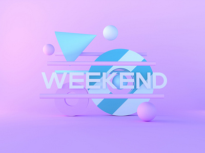 HAPPY WEEKEND 2019 abstract art c4d cinema4d fantasy free giveaway hologram octane octane render octanerender scifi surreal type typeart typography wallpaper