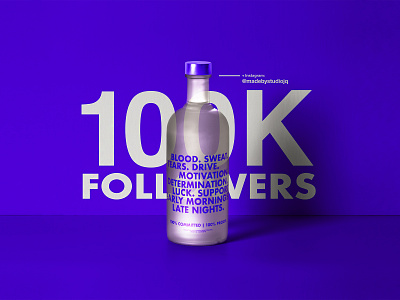 100K Instagram Followers 100k c4d cinema4d dribbble freelance instagram quintin studio studiojq thankyou ticket type