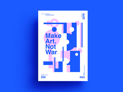 –Make Art. Not War. art color illustration love minimal poster posterdesign retro swiss texture type typography vector