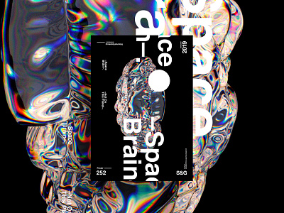 –Space Brain. art cinema4d color gradient illustration love minimal octane poster posterdesign retro swiss texture type typography vector