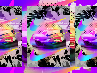 ♥Nike Me! adobe art collage collageart color gradient illustration love nike nike air max photoshop poster posterdesign retro swiss texture trainers type typography vector