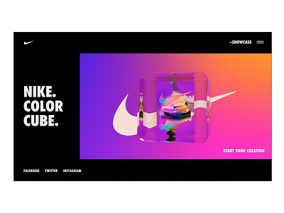 Nike | Color Cube. 3d animation art cinema4d concept design gif gradient homepage interaction logo motion nike octane octanerender type ui ux web website
