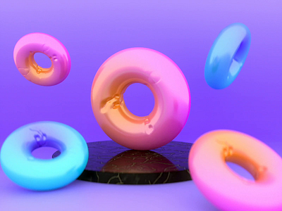 Crazy Donuts. 3d abstract animation art blog cinema4d concept design donuts food gif interaction logo motion motiondesign octane octanerender type video web