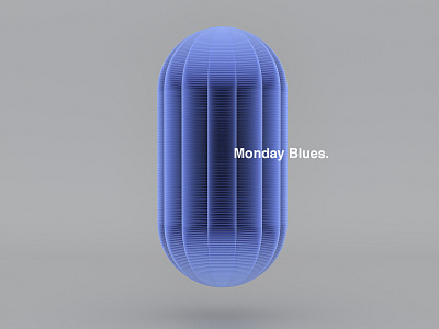 Monday Blues. adobe art blue branding cinema4d color form helvetica illustration layout motion octane photoshop poster posterdesign shape texture type typography vector