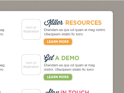 Features section for a new site (In development) buttons design fonts glow icons texture typography ui
