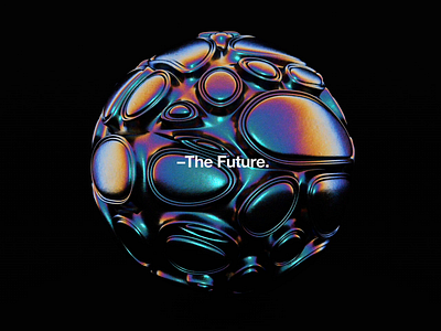 –The Future. animated branding cinema4d design gradient holographic identity logo logomark minimal motion octane packaging pearlescent space spaceart type typography