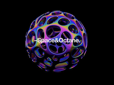 –Space&Octane. animated branding cinema4d design gradient holographic identity logo logomark minimal motion octane packaging pearlescent space spaceart type typography