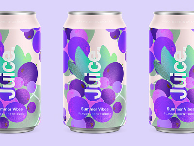 Juice. | Blackcurrent Burst. blackberry branding can cans color drinks illustration logo package packaging pattern purple sketch summer typography