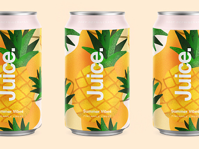 Juice. | Pineapple Crush. apple branding can cans color drinks fruit illustartor illustration logo package packaging pattern sketch summer typography