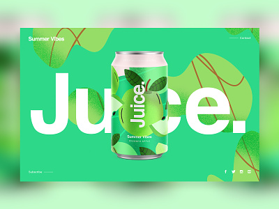 Juice. | Summer Vibes branding can candesign cans color drinks illustration landingpage logo package packaging pattern sketch summer typography ui uidesign web