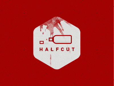 < H A L F C U T > icon illustration typography