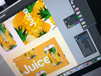 Juice. | Summer Vibes. branding can candesign cans color drinks illustration landingpage logo package packaging pattern sketch summer typography ui uidesign web