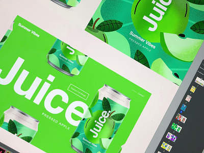 Juice. | Summer Vibes. apple branding can candesign cans color drinks illustration landingpage logo package packaging pattern sketch summer typography ui uidesign web