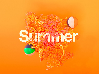 Summer Lovin' adobe aep animation art artist beach branding c4d cinema4d design experiments motion motiondesign octane octane render poster summer texture type xparticles