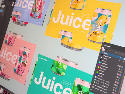 Juice. | Summer Vibes apple branding can candesign cans color drinks illustration landingpage logo package packaging pattern sketch summer typography ui uidesign web