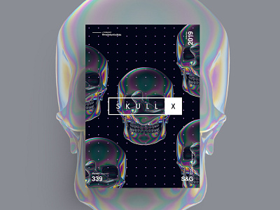 SKULL X adobe art cinema4d collage collageart color gradient illustration love photoshop poster posterdesign retro scifi surreal swiss texture type typography vector