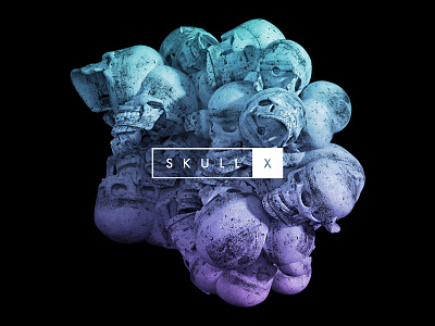 SKULL X HQ. adobe aep animation art artist branding c4d cinema4d design experiments gradient iridescent motion motiondesign octane octane render phone poster skull texture