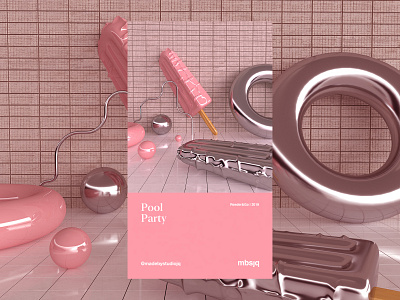 Pool Party. adobe animation art artist cinema4d dreams happy lolly motion octane octane render pink poster posterdesign satisfying shapes summer swiss vector