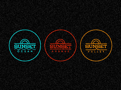 Logomark - Sunset Collection blue branding icon iconset logo noise orange red texture