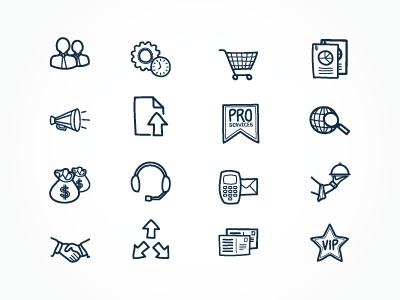 Icon set for a website (In development)