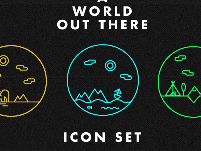 A W O R L D O U T T H E R E C O L L E C T I O N blue desert forest gotham green icons iconset ocean texture yellow