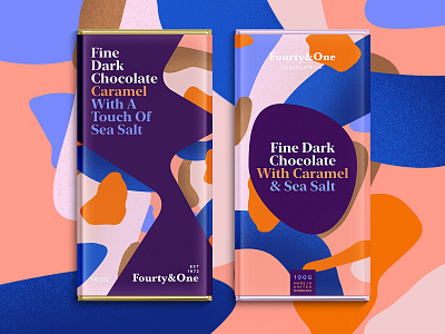 Fourty&One. | 1 or 2? branding chocolate chocolatebar color foodie illustration landingpage logo logodesign package packaging pattern procreate sketch summer typography