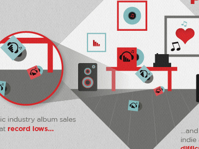 Illustration for new infographics (Music) info graphics infographics love music red speakers